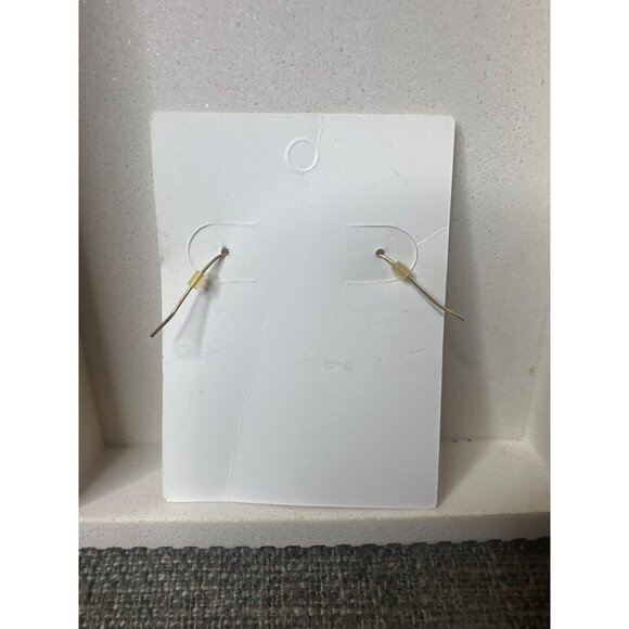 Gold Tone Dangle Earrings with Geometric Design Womens Fashion Jewelry - Picture 2 of 3